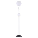 Dacki 69-inch Dual Spherical Bulb Metal Floor Lamp Black