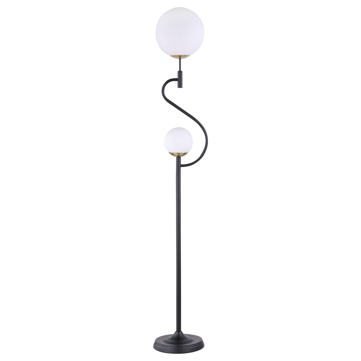 Dacki 69-inch Dual Spherical Bulb Metal Floor Lamp Black