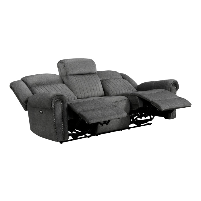 Brennen Charcoal Power Double Reclining Sofa