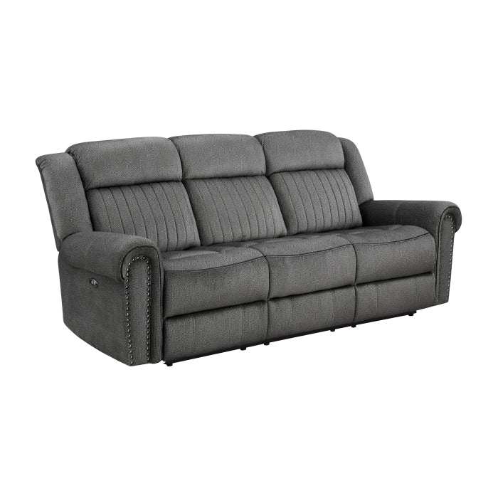 Brennen Charcoal Power Double Reclining Sofa