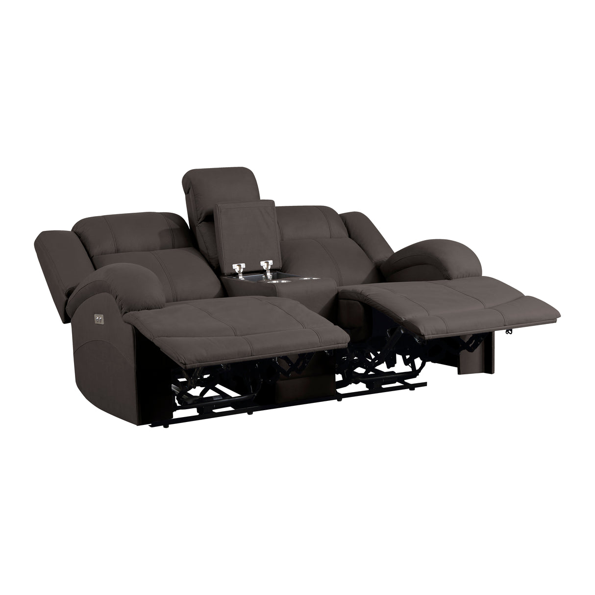 Camryn Chocolate Power Double Reclining Loveseat