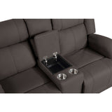 Camryn Chocolate Double Reclining Loveseat with Center Console