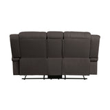 Camryn Chocolate Double Reclining Loveseat with Center Console