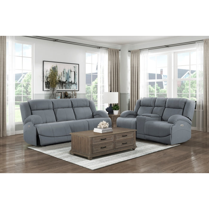 Camryn Graphite Blue Power Double Reclining Sofa