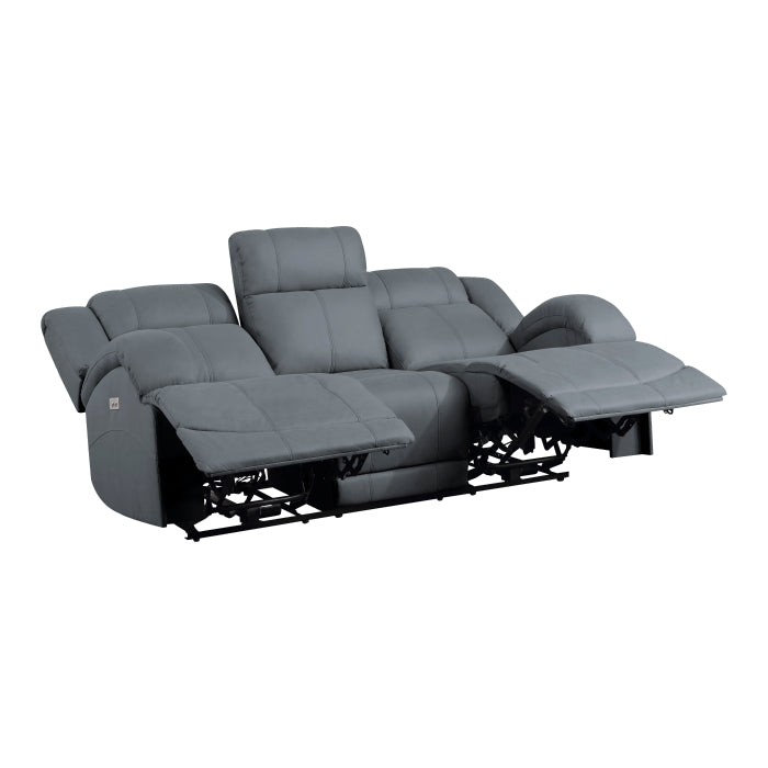 Camryn Graphite Blue Power Double Reclining Sofa