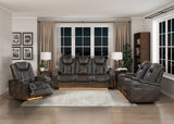 Tabor Dark Brown Power Double Reclining Sofa