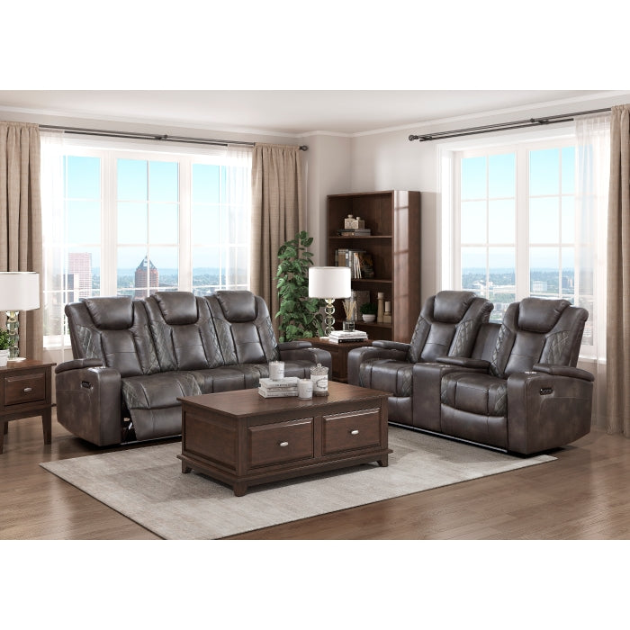 Tabor Dark Brown Power Double Reclining Sofa