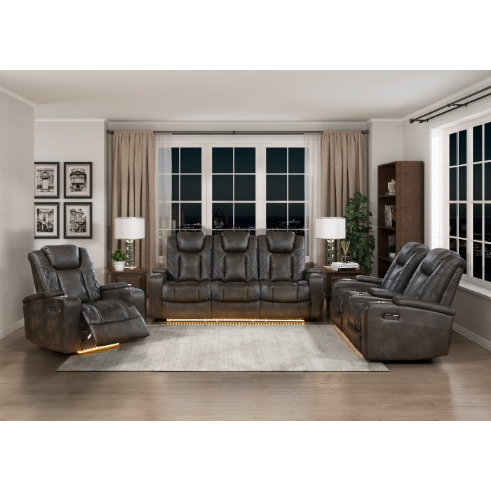 Tabor Dark Brown Power Double Reclining Sofa