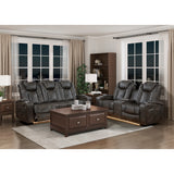 Tabor Dark Brown Power Double Reclining Sofa