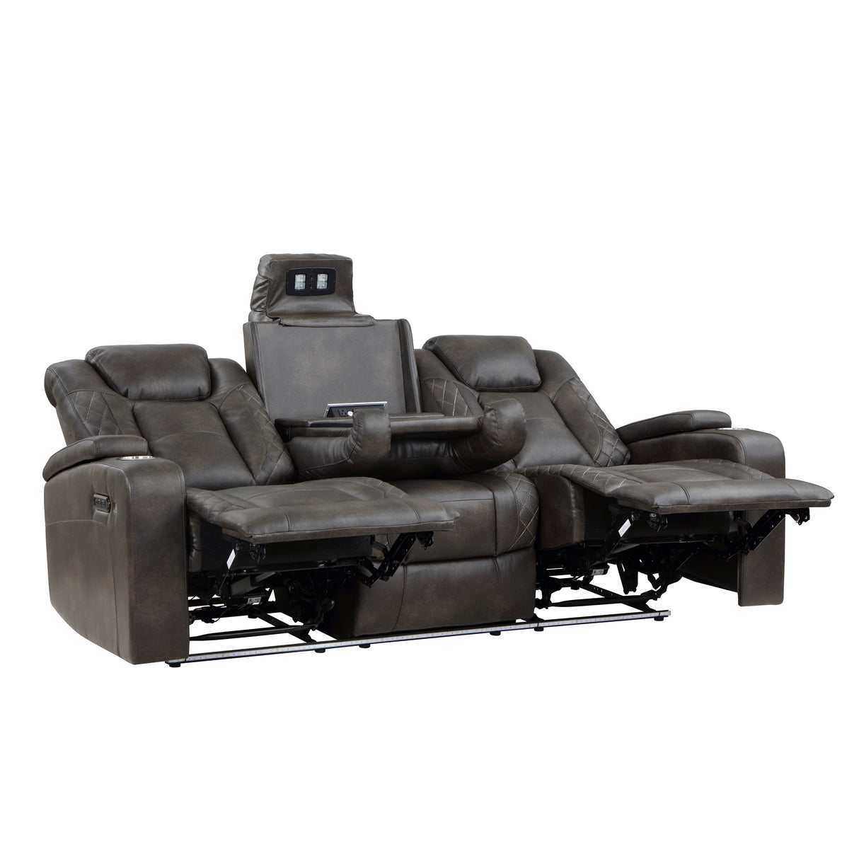 Tabor Dark Brown Power Double Reclining Sofa