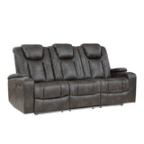 Tabor Dark Brown Power Double Reclining Sofa