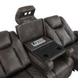 Tabor Dark Brown Power Double Reclining Sofa