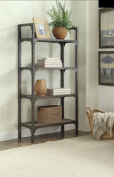 Gorden Weathered Oak & Antique Silver Finish Bookshelf