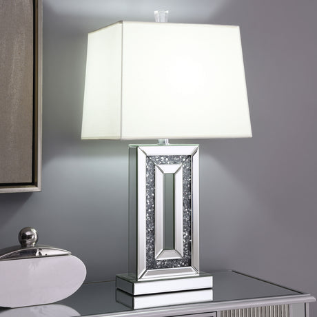 Ayelet Mirror 30-Inch Tapered Shade Ed Table Lamp Silver