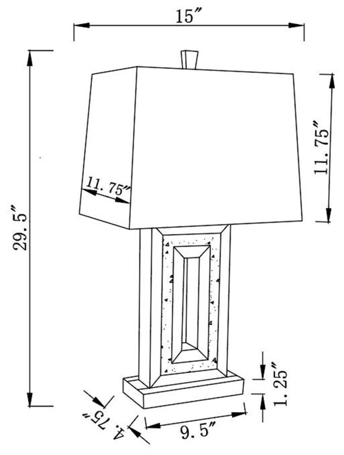 Ayelet Mirror 30-Inch Tapered Shade Ed Table Lamp Silver