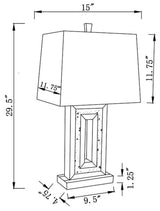 Ayelet Mirror 30-Inch Tapered Shade Ed Table Lamp Silver