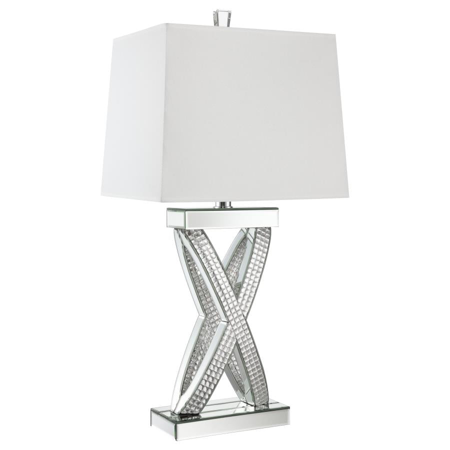 Dominick Mirror 31-Inch Tapered Ed Acrylic Table Lamp Silver