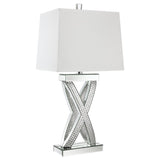 Dominick Mirror 31-Inch Tapered Ed Acrylic Table Lamp Silver