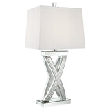 Dominick Mirror 31-Inch Tapered Ed Acrylic Table Lamp Silver