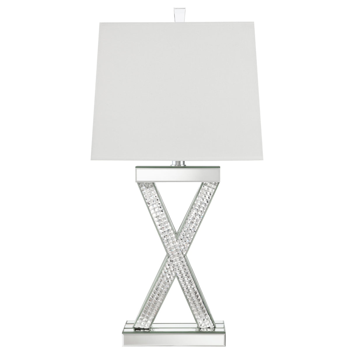 Dominick Mirror 31-Inch Tapered Ed Acrylic Table Lamp Silver