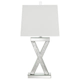 Dominick Mirror 31-Inch Tapered Ed Acrylic Table Lamp Silver