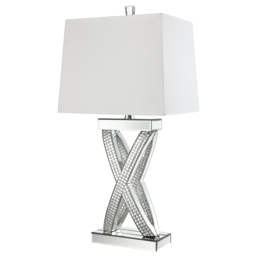 Dominick Mirror 31-Inch Tapered Ed Acrylic Table Lamp Silver