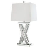 Dominick Mirror 31-Inch Tapered Ed Acrylic Table Lamp Silver