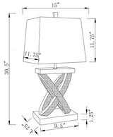 Dominick Mirror 31-Inch Tapered Ed Acrylic Table Lamp Silver