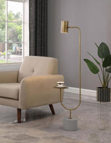 Jodie Round Base Floor Lamp Antique Brass And Grey