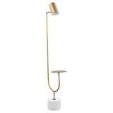 Jodie Round Base Floor Lamp Antique Brass And Grey