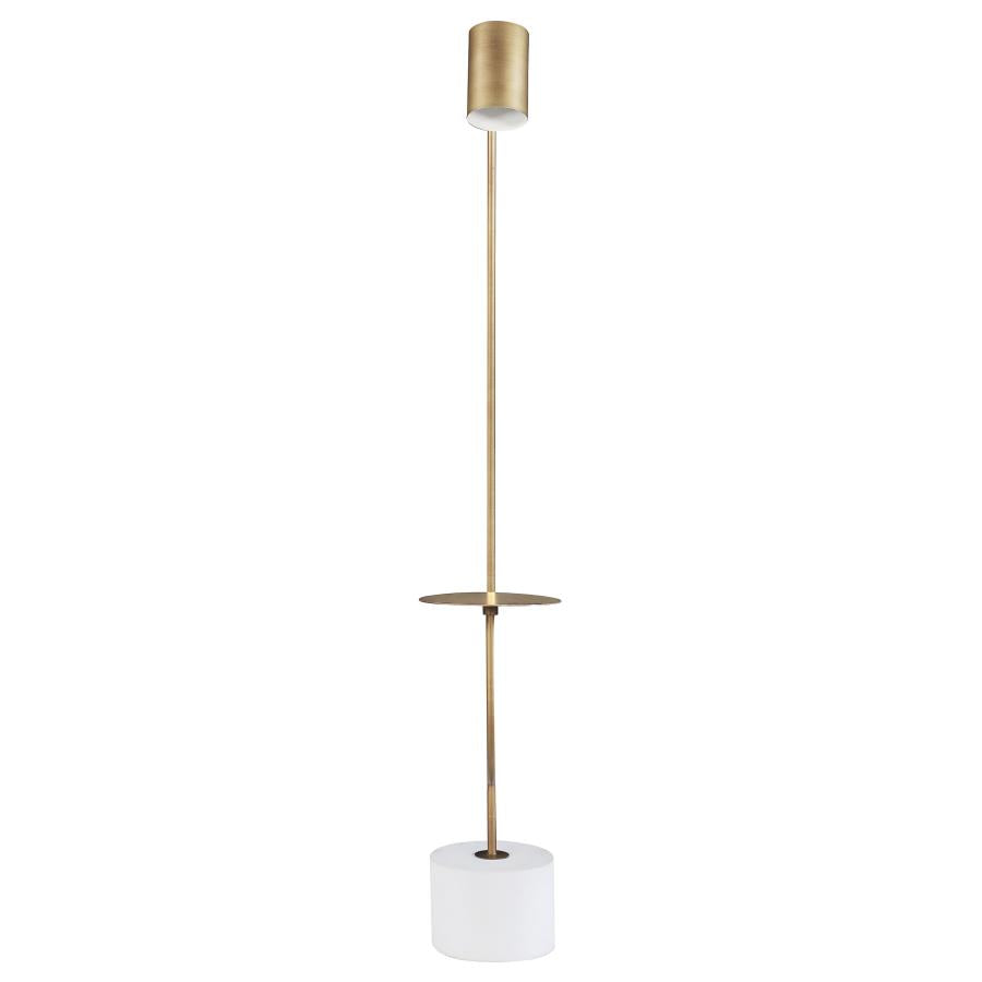 Jodie Round Base Floor Lamp Antique Brass And Grey