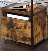 Bob Weathered Oak and Black Home Office Set