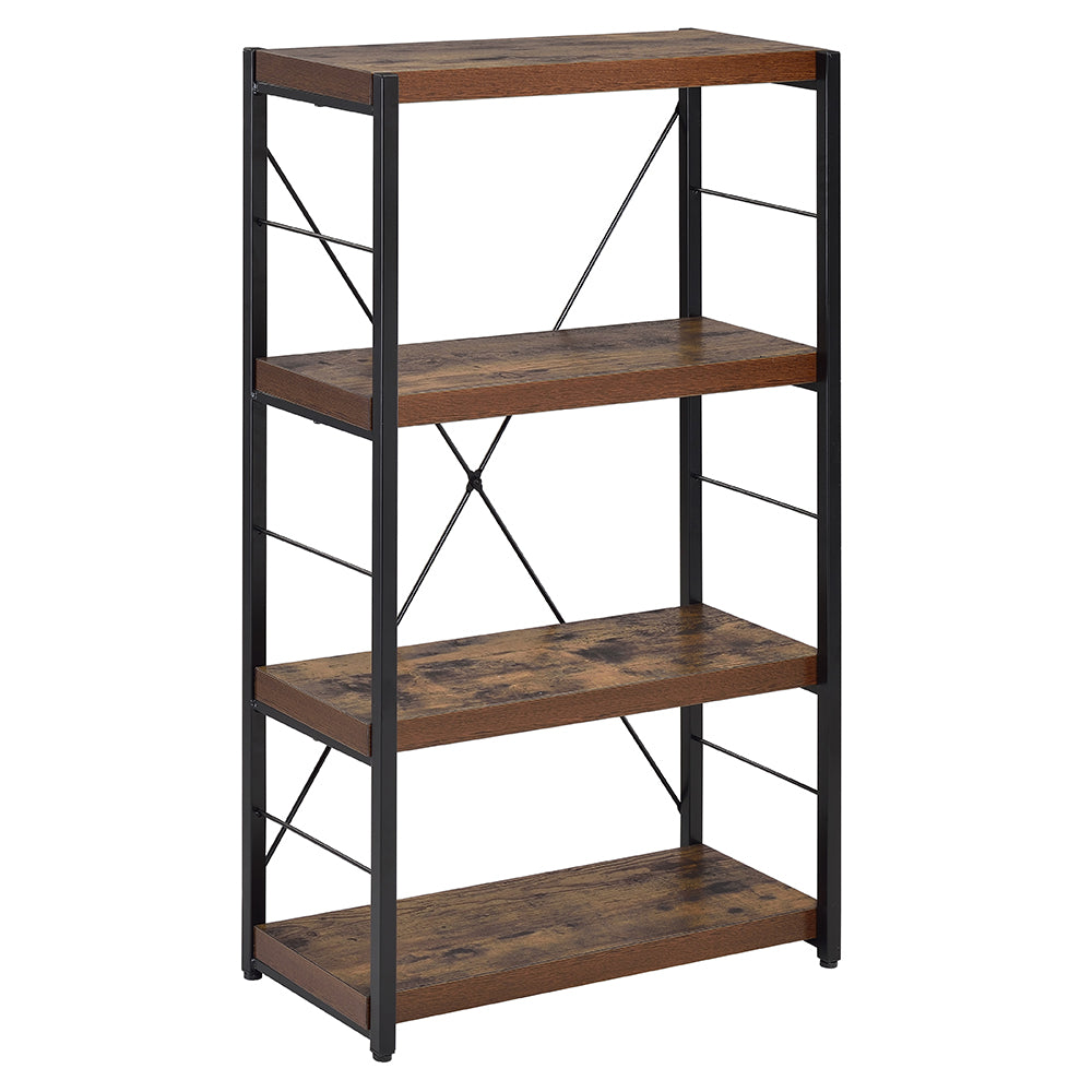 Bob Weathered Oak & Black Finish Bookshelf