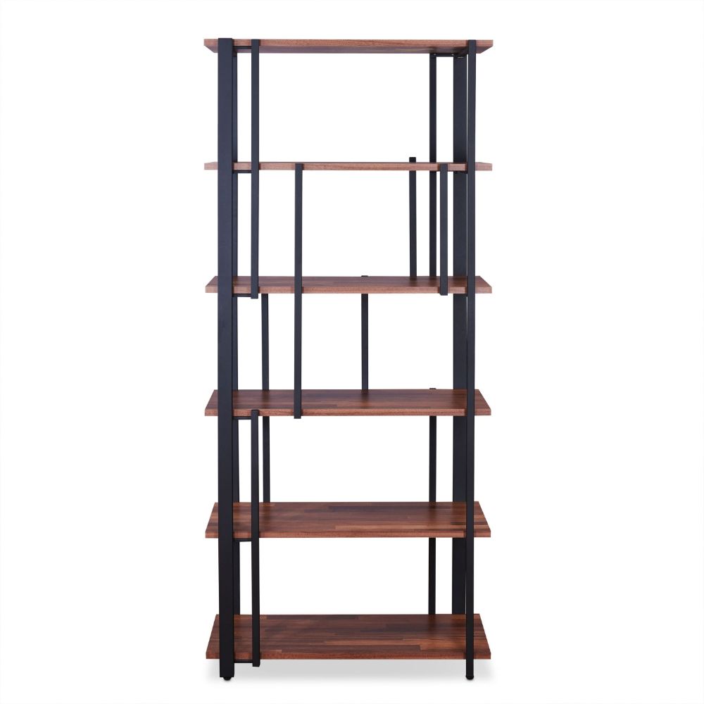 Sara Walnut & Sandy Black Finish Bookshelf