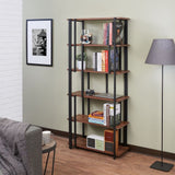 Sara Walnut & Sandy Black Finish Bookshelf