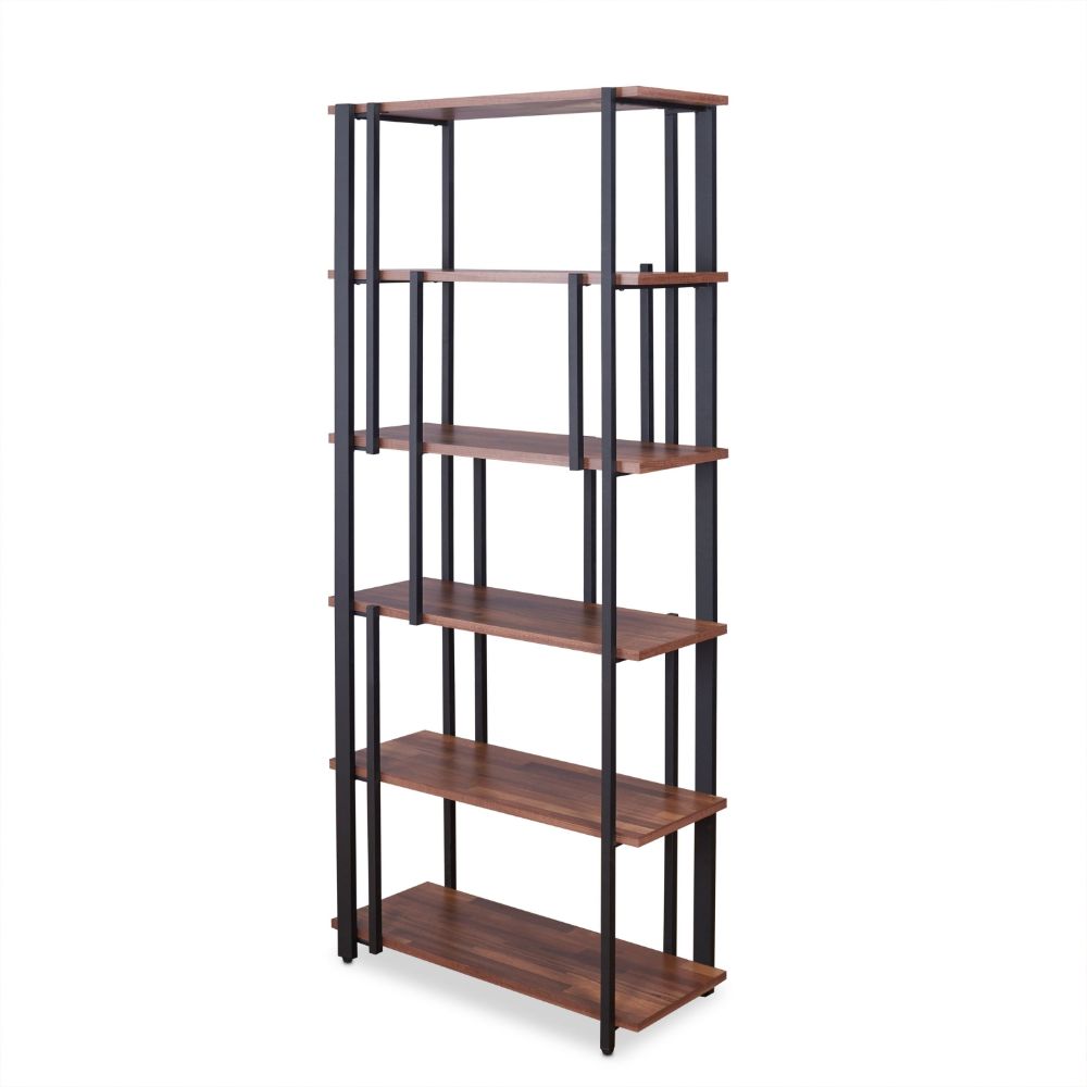 Sara Walnut & Sandy Black Finish Bookshelf