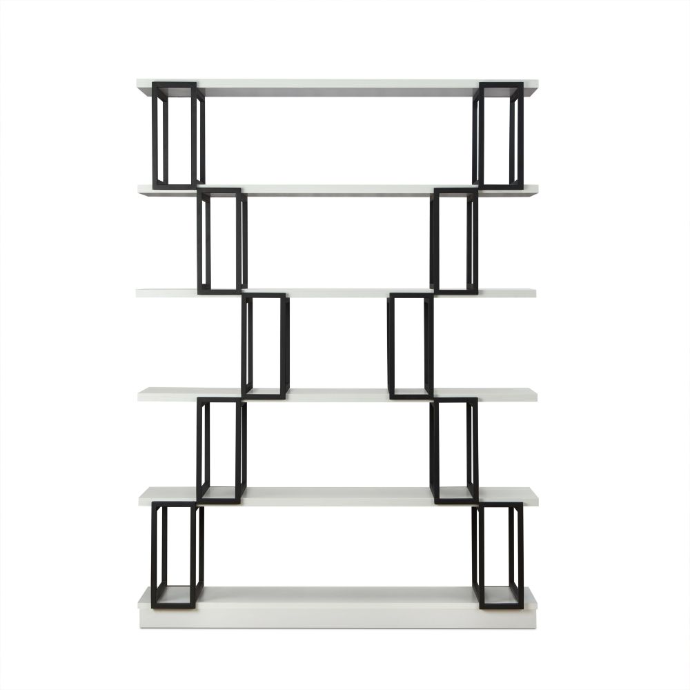 Verne White & Black Finish Bookshelf