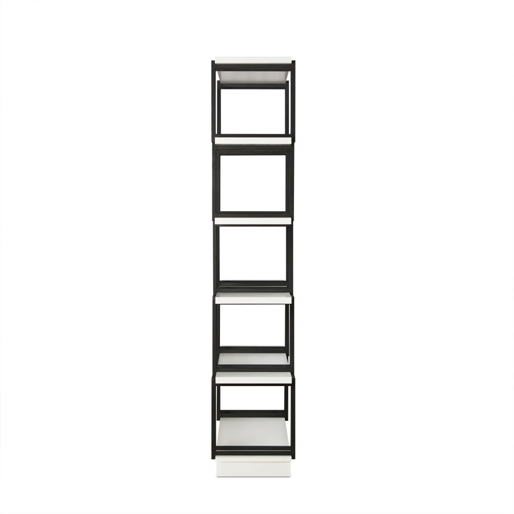 Verne White & Black Finish Bookshelf