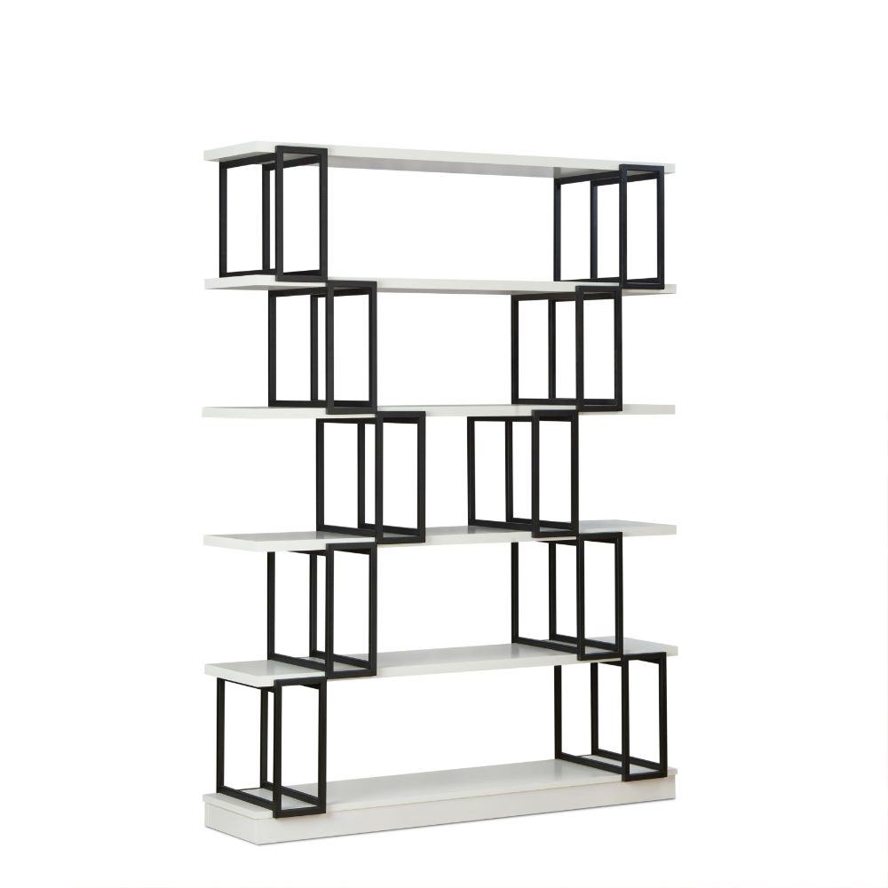 Verne White & Black Finish Bookshelf