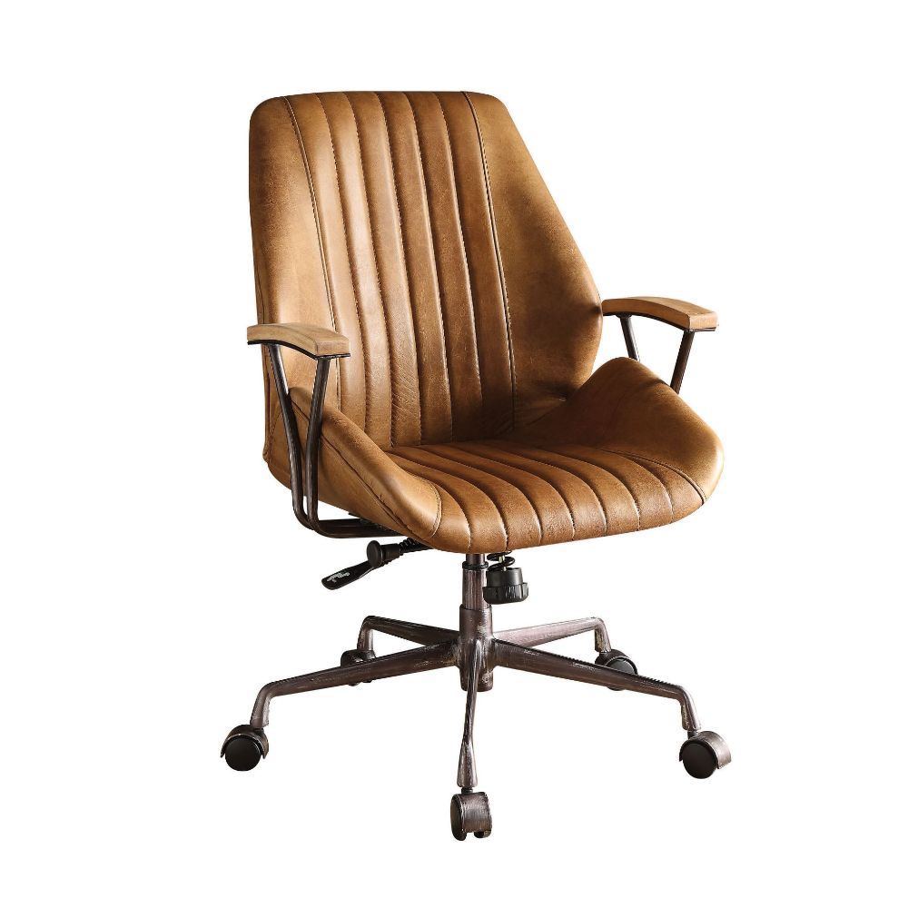 Hamilton Coffee Top Grain Leather Executive Office Chair Redwood