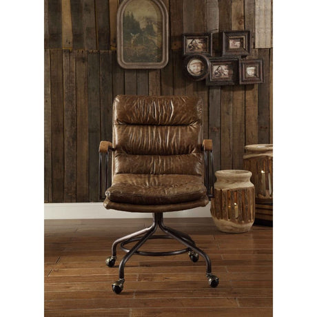 Harith Vintage Whiskey Top Grain Leather Executive Office Chair