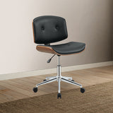 Camila Black Synthetic Leather & Walnut Finish Office Chair