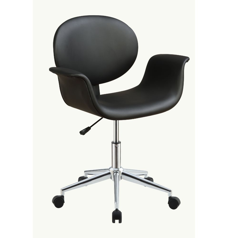 Camila Black Synthetic Leather Office Chair