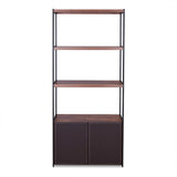 Sara Walnut & Sandy Black Finish Bookshelf