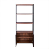 Sara Walnut & Sandy Black Finish Bookshelf