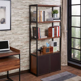 Sara Walnut & Sandy Black Finish Bookshelf