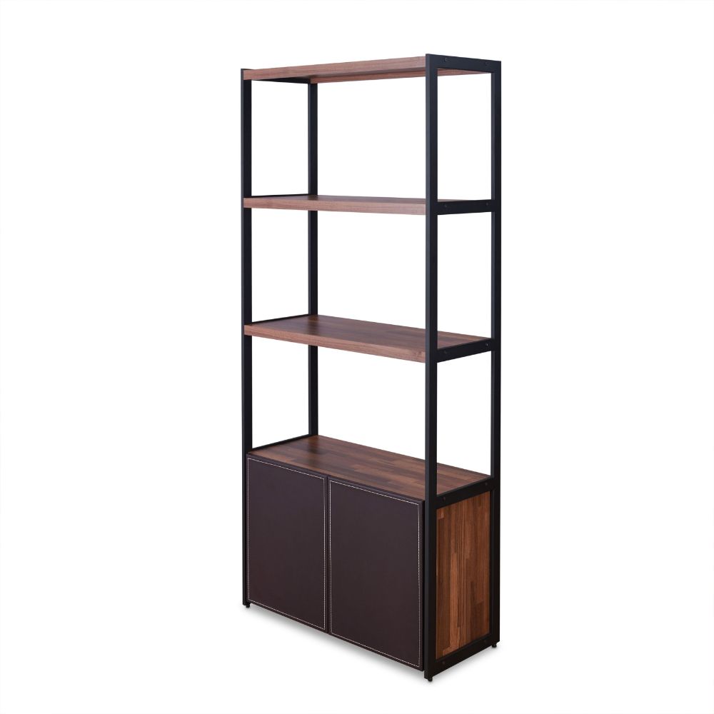 Sara Walnut & Sandy Black Finish Bookshelf