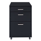 Coleen Black High Gloss & Chrome Finish File Cabinet