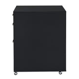 Coleen Black High Gloss & Chrome Finish File Cabinet