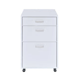 Coleen White High Gloss & Chrome Finish File Cabinet